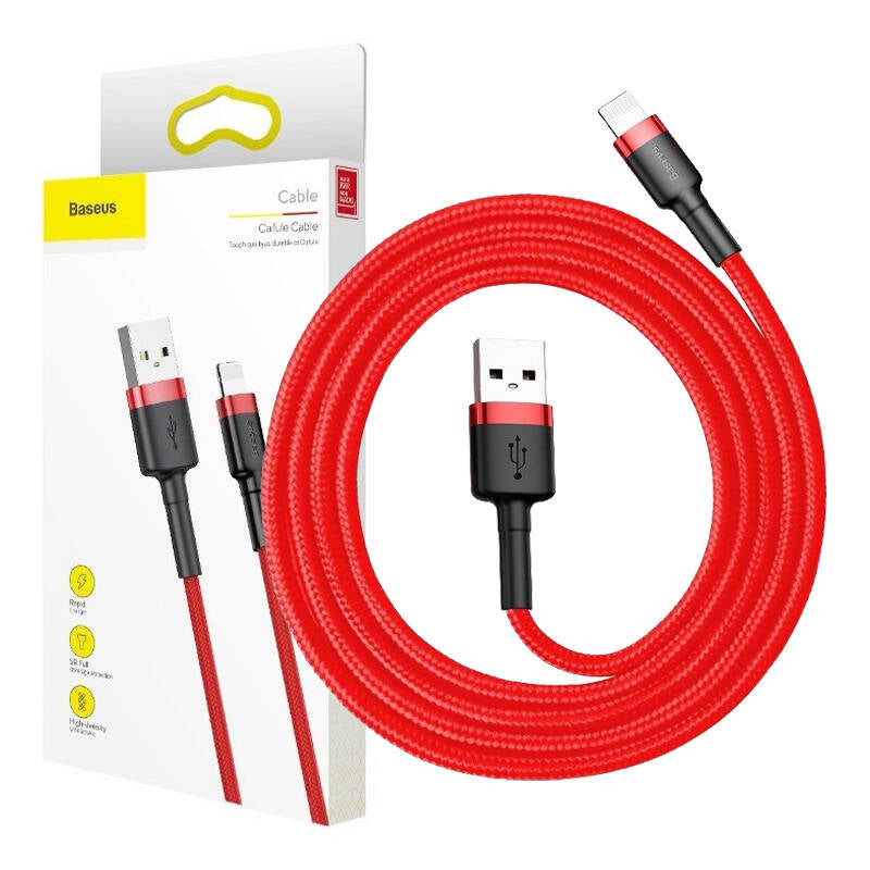Baseus Cafule USB Lightning cable 2.4A 1m (black + red)