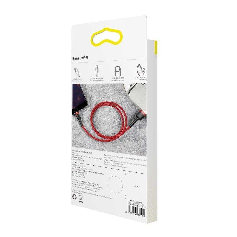 Baseus Cafule USB Lightning Cable 2,4A 0,5m (Red)