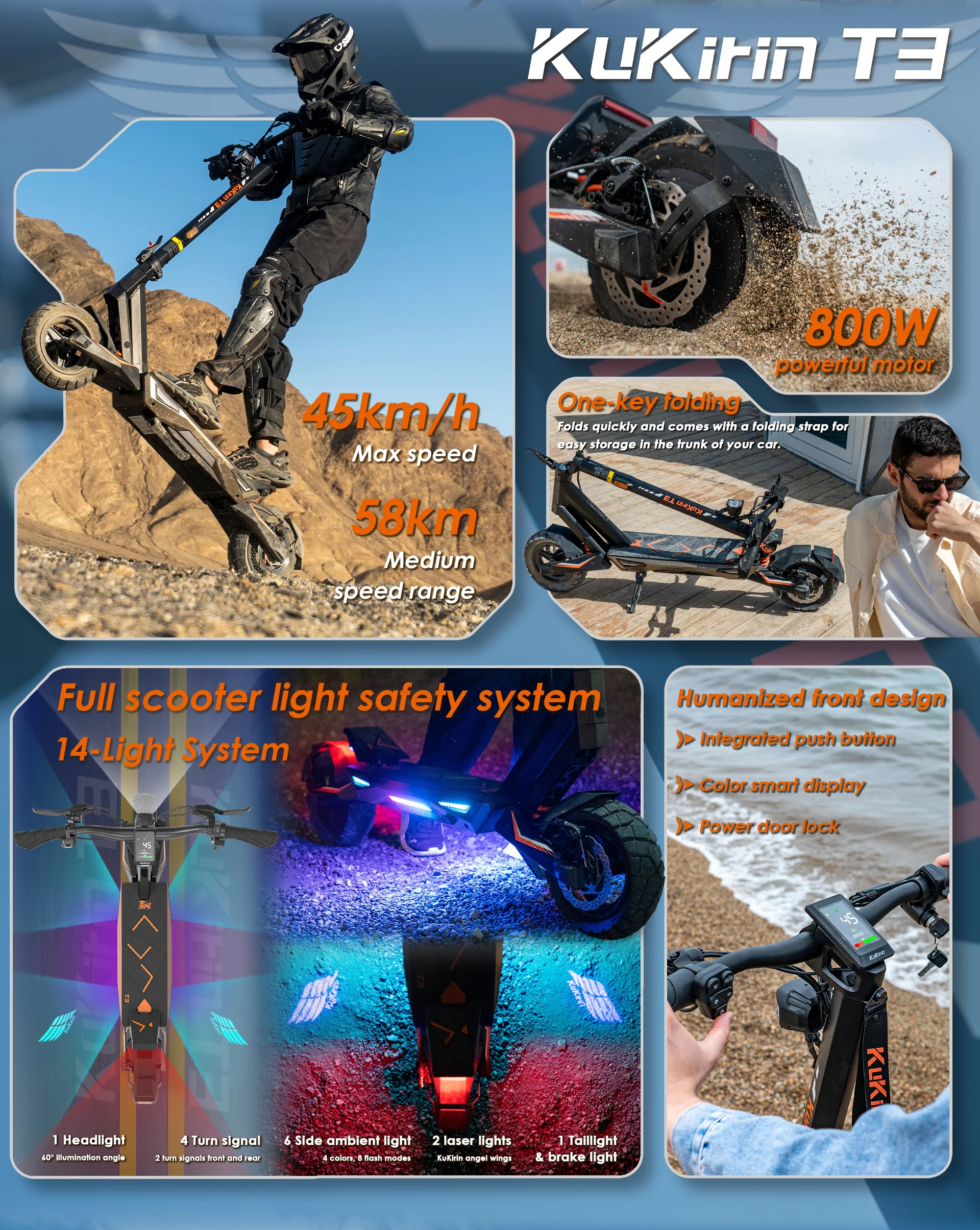 KuKirin T3 elektriline tõukeratas 800W