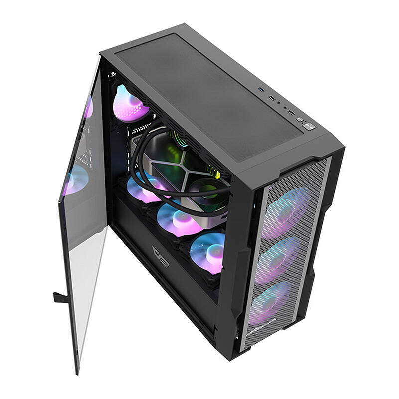 Darkflash DK431 Mesh computer case (black) + 4 ARGB fans