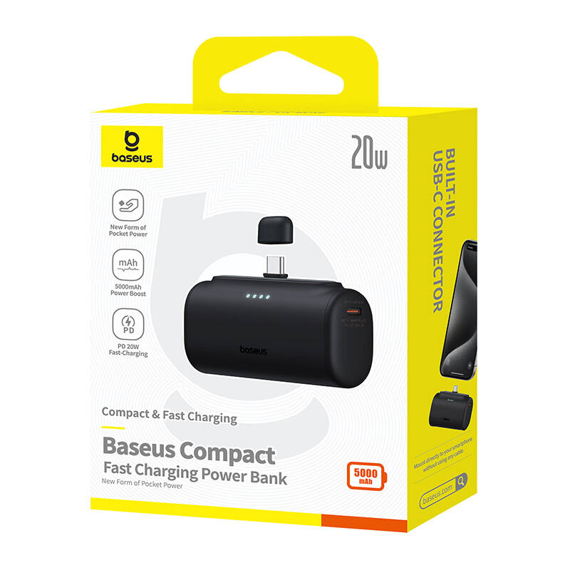 Powerbank Baseus Compact 5000mAh, 20W, USB-C (black)