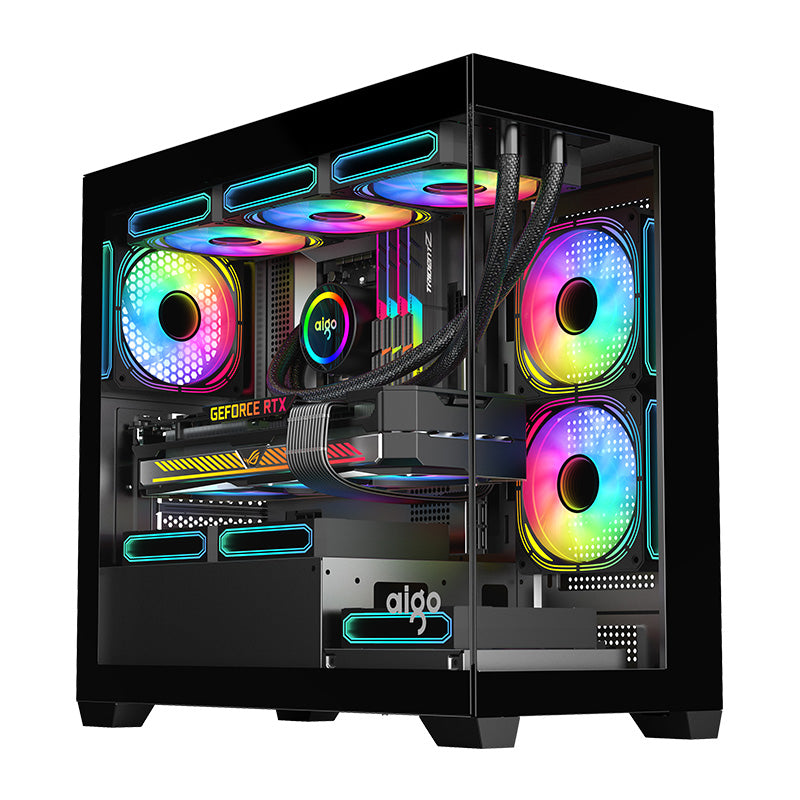 Darkflash C218M computer case + 6 ARGB fans (black)