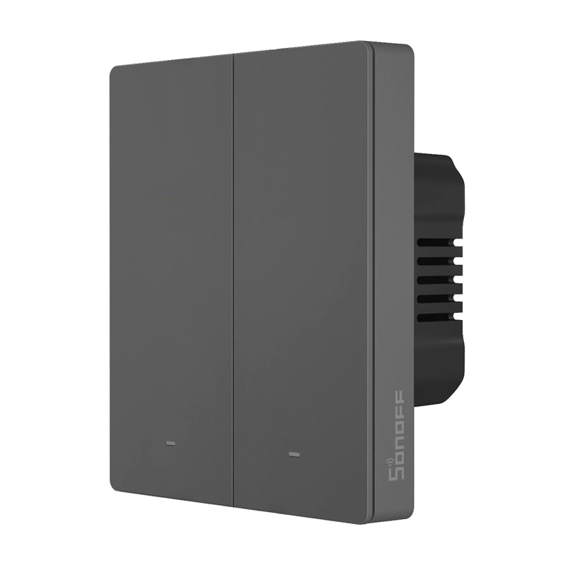 Smart Matter over WiFi wall switch SONOFF M5-2C-80 (2-channel, for frame, graphite)