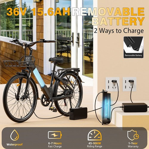 E·Bycco V1 elektrijalgratas, 250W mootor, 36V 15,6Ah