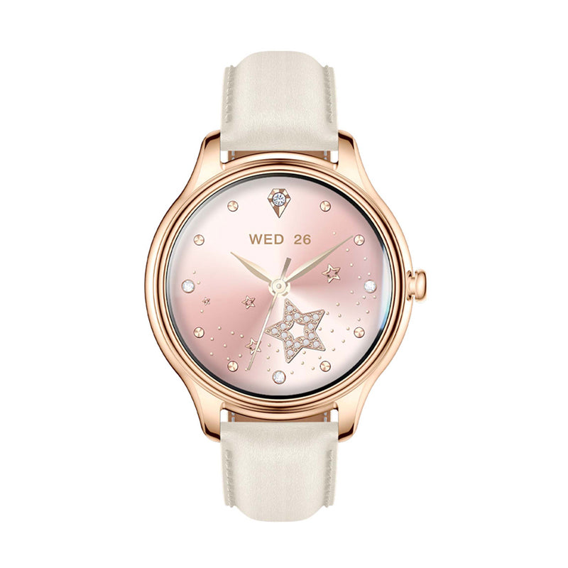 COLMI L28 Smart Watch (Gold + gold leather strap)