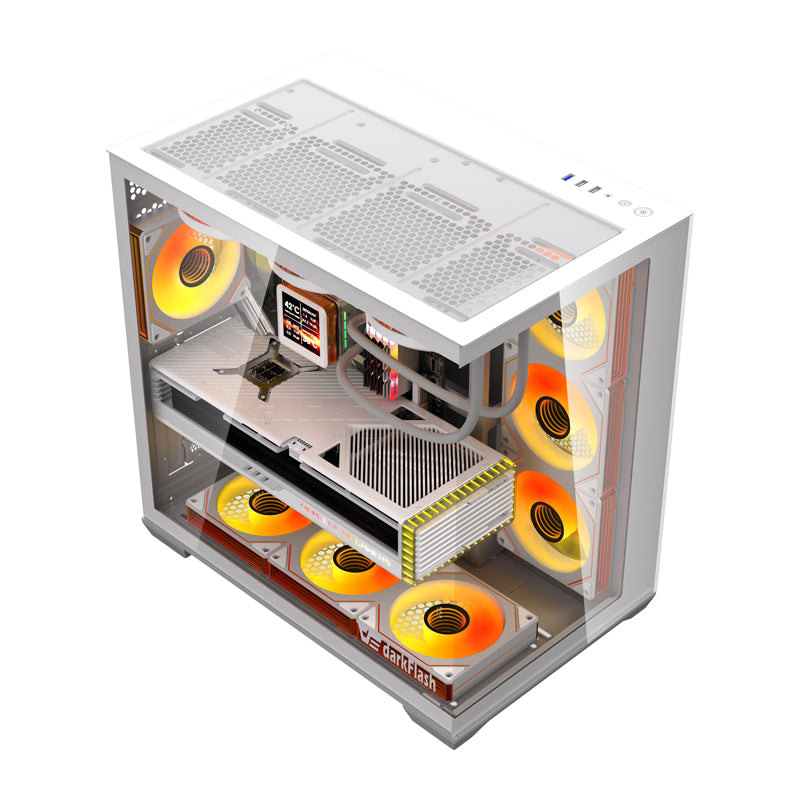 DarkFlash C280 computer case (white) + 7 fans