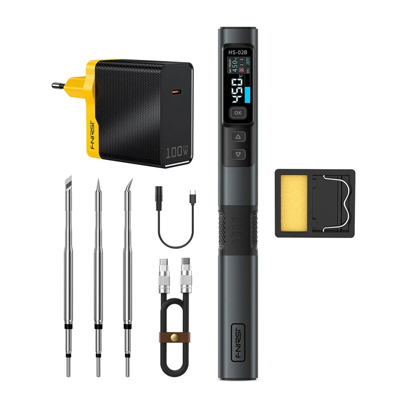 FNIRSI 100W Smart Soldering Iron with Tool Box HS-02B MAX