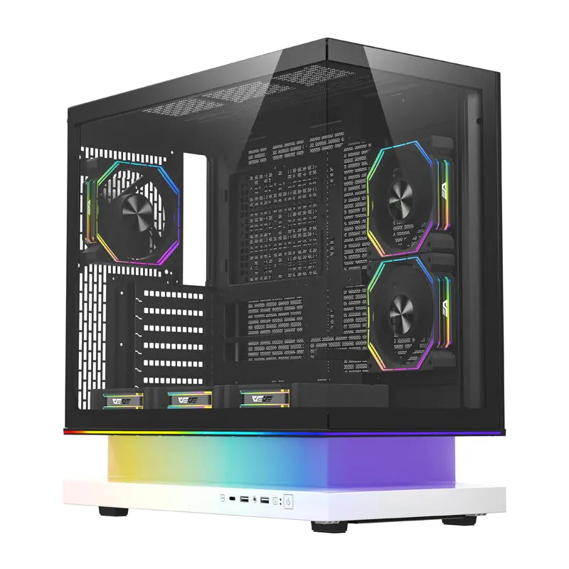 DarkFlash F1 ATX Computer Case + 6 Fans (White)