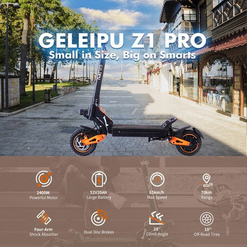 GELEIPU Z1 Pro Electric Scooter 1200W*2, 52V 20Ah