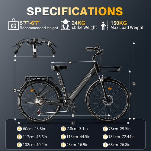 E·Bycco V1 elektrijalgratas, 250W mootor, 36V 15,6Ah