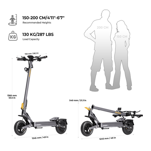Ausom Gosoul 2 elektriline tõukeratas, 800 W mootor, 48 V 13 Ah