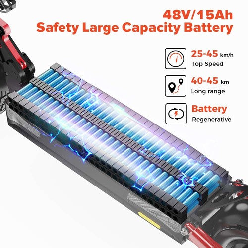 iScooter iX4 elektriline tõukeratas, 800W mootor, 45 km/h, 48V 15Ah