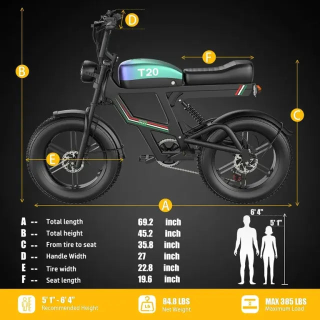 ASKGO T20 Elektrinis Dviratis 48V 20AH