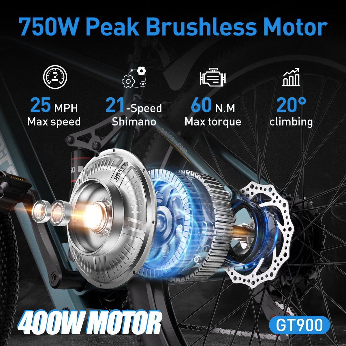 Aairsk GT900 Elektrijalgratas 400W mootor 36V13Ah